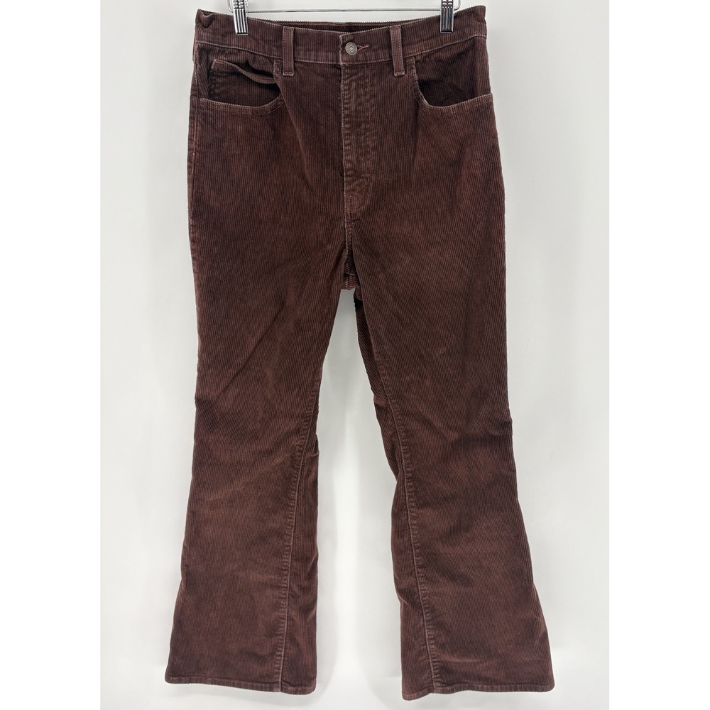 Levis Premium 70s High Flare Brown Corduroy Pants Hippie Disco Women 30X31